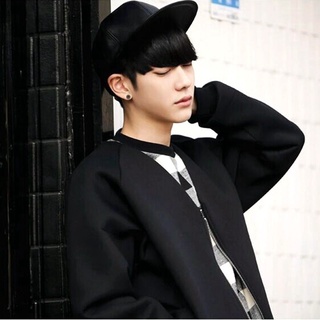 coreano de la moda de los hombres de cuero negro hip-hop gorra de béisbol calle gorra de moda sombrero t6s5