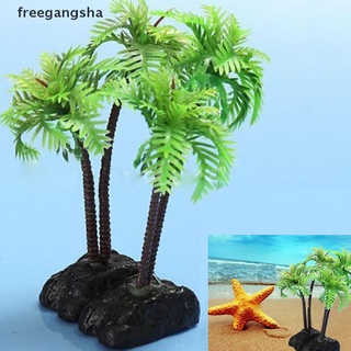 [freegangsha] 1x moda de plástico acuario árbol de coco tanque de peces plantas adorno decoración 5" yreb