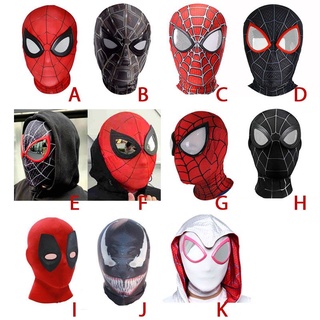 Los Vengadores Iron Spiderman No Way Home Miles Morales Máscara Elástica Spider Man Headcover Cosplay Disfraz Para Niños Adultos (2)