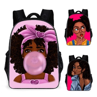 re african girl mochila de nailon bookbag portátil bolsa de viaje daypack estudiante mochila con bolsa de hombro estuche