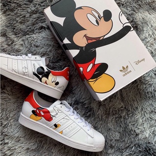 ◆ ♦ Adidas Originals Superstar Disney Mickey Mouse Moda Pareja Baja Parte Superior Zapatillas De Deporte Con Cordones Mujeres