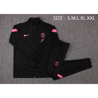 21 / 22 High Quality PSG Paris Pink &Black Football Jacket And Pants (3)