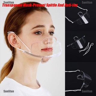 <Sanlitun> máscaras antiniebla reutilizables Anti-Saliva transparente cara boca escudo
