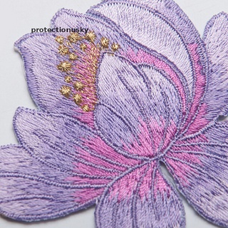 prmx diy tela bordada plancha sobre parche coser motivo apliques cielo de loto (4)