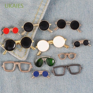 UKAIES Obsequio Broche Multicolor Insignia EsMX broche de gafas Esmalte de porcelana Camisa Joyería Forma de anteojos Moda F. Accesorios Anillos.