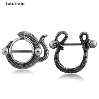 Tututrain 14G Stainless Steel Snake Bar Barbell Nipple Ring Body Piercing Jewelry MX