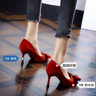 2021Primavera y otoño nuevo estilo coreano Internet Celebrity banquete moda All-Match tacones altos mujer Stiletto tacón puntiagudos zapatos de corte bajo zapatos de mujer (3)