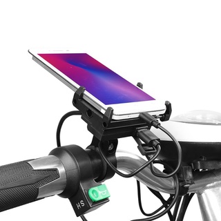 kyrk aluminio impermeable 12V motocicleta bicicleta teléfono celular titular con cargador USB manillar soporte soporte para teléfono móvil de 4-6.7 pulgadas moto (6)