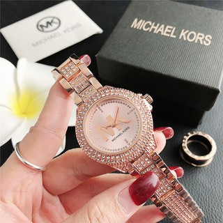 MK reloj de lujo de lujo diamante reloj de las mujeres elegante reloj de cuarzo impermeable