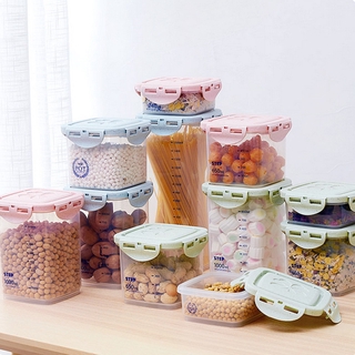 Cajas de almacenamiento de granos y varios granos con escamas/cajas de almacenamiento de alimentos de plástico transparente en la cocina/cajas de almacenamiento para artículos pequeños del hogar (1)