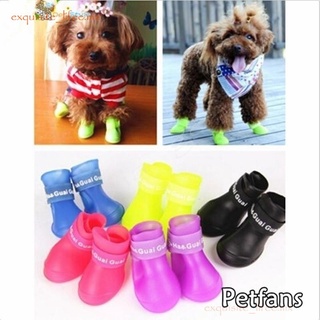 4 piezas de zapatos de goma antideslizantes impermeables para perros/mascotas/cachorros