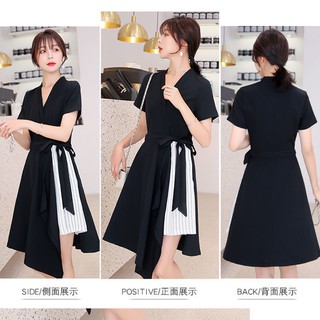 Verano una línea vestido 2021 nuevo Mini vestido estilo coreano Kpop negro rosa (2)