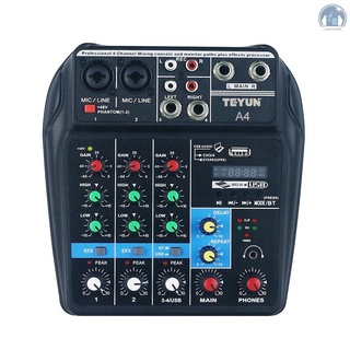 Mezcladora De audio Digital 4-channel Bt mezcladora De sonido con efectos Reverb grabación De red Dj con transmisión en Vivo