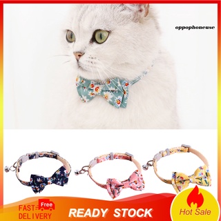 Collar de moño de algodón ajustable de poliéster para mascotas gatito Collar con campana para accesorios para mascotas
