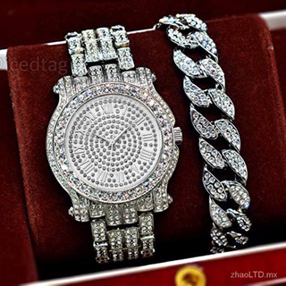 Reloj de pulsera Hip Hop de cuarzo con correa de diamantes de Rap de lujo y personalizado a la moda para hombre, reloj de marca de moda para hombre