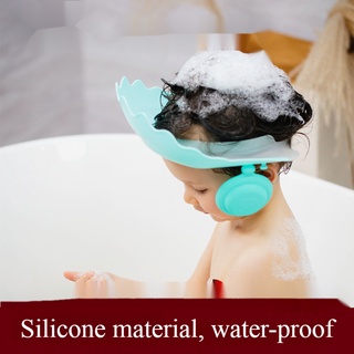 gorro de baño bebé cabeza lavado fantástico producto niños champú gorra bebé baño sombrero niños silicona gorro de ducha impermeable protección del oído ajustable (1)