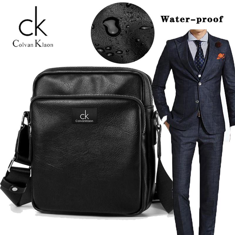 READY STOCK Calvin Klein bolsa de mensajero de negocios de cuero de gama alta CK Sling Bag impermeable (2)