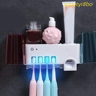 augetyi8bo soporte para cepillo de dientes montado en la pared con tazas multifuncional uv cepillo de dientes desinfectante