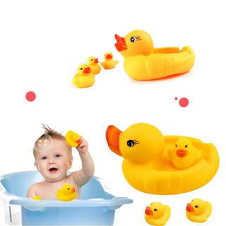 Sf Squeezed patito pequeño pato amarillo familia conjunto de pato madre con patito bañera baño juguete de baño