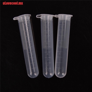 【uLovecool】20Pcs 10ml Plastic Centrifuge Lab Test Tube Vial Sample Container w