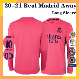 Camiseta Real Madrid visitante 20-21 Grau: Aaa Tamanho S-Xxl Camisa De Futebol Real Madrid Manga Longa