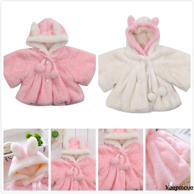 pve-invierno cálido recién nacido niños bebé conejo oreja abrigo con capucha Chamarra traje de nieve