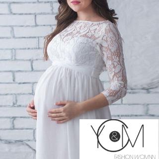 Vestido De encaje para mujer embarazada De Moda para mujer/Vestido fotográfico para fotografía (9)