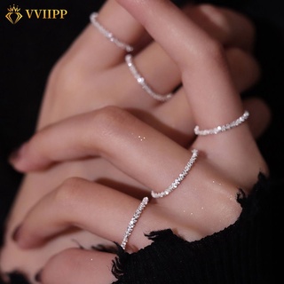 Coreano brillante anillo de plata moda anillos de dedo mujeres accesorios de joyería