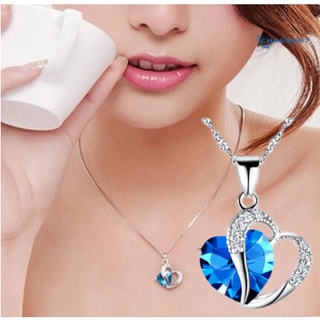 collar De Cristal Zirconita con colgante en forma De corazón romántico De 10 colores