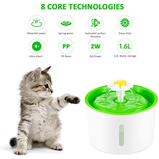 Dispensador de agua libre de BPA, fuente para agua para mascotas, 1.6L silenciosa fuente gato perro (1)
