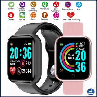 🙌 Reloj inteligente Really Waterproof!! Y68 D20 reloj inteligente con Bluetooth USB con Monitor Cardíaco PK W26 W46 X8 T500 T600 P8 P9 M4 M5 X7 Smartwatch P7Qq