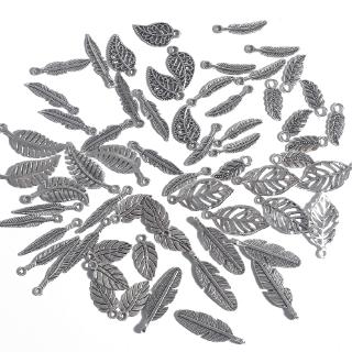 Charms 10 estilos de Metal de aleación de Zinc hojas encantos ajuste joyería planta colgante encantos (2)