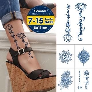 Tinta Duradera Jugo Dimpermeable Agua Temporal Tatuaje Pegatina lotus yoga Tatuajes Sánscrito henna Arte Corporal Falso Brazo tatoo