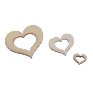 AND 50pcs Mix Size Laser Cut Wood Embellishment Wooden Heart Shape Craft Wedding Decor (7)