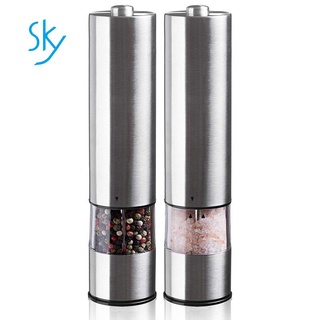 sal sal eléctrica y pimienta (2 paquetes)-antivibrador electrónico ajustable de cerámica-oppeación automática