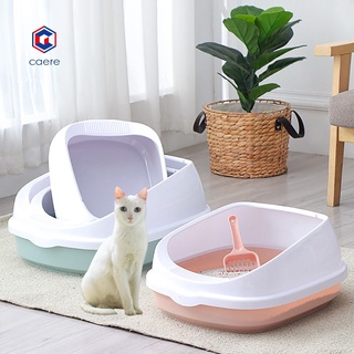 caere Semi-Enclosed Anti-Splash Detachable Pet Cats Sand Litter Box Scoop Toilet Tray