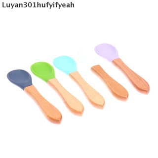 [luyan301hufyifyeah] cuchara de silicona para bebé, color caramelo, seguridad, aprendizaje de bebé, cuchara antideslizante, venta caliente