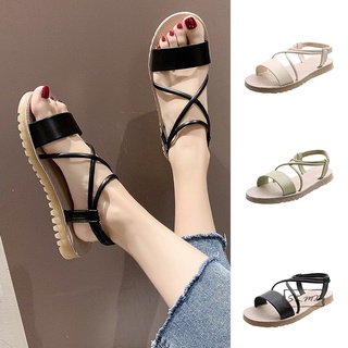 sandalias plana romana zapatos de las mujeres desgaste exterior diario cómodo estilo de hadas primavera y verano 2021 nuevo estilo