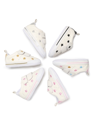 Loveq-Baby niños niñas primer zapatos de caminar, zapatillas de deporte mocasines Prewalker suave