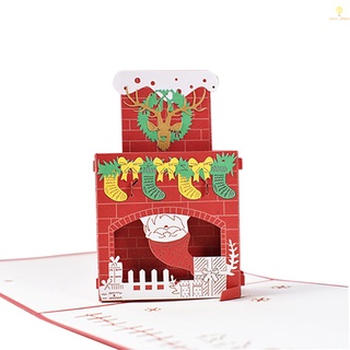 Pop Up tarjeta navideña 3d con sobre/decoración navideña/árbol De navidad/nieve