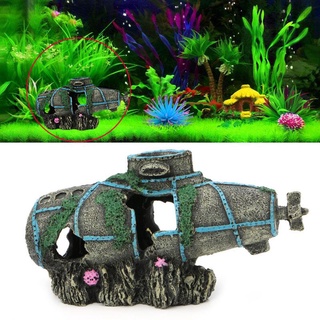 Sel acuario tanque de peces adorno hundido submarino ocultar cueva paisajismo decoración