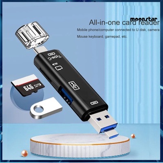 moonstar lector de tarjetas USB 2.0 multifunción ABS Mini transmisor de datos para tarjeta TF