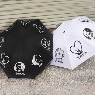 ins venta caliente paraguas kpop estrella mismo estilo de dibujos animados lindo regalos fans niñas sol lluvia paraguas para bangtan boys