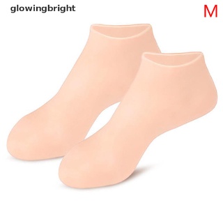 [glowingbright] 1 par de calcetines de cuidado de pies Spa silicona hidratante Gel Anti grietas protectores (3)