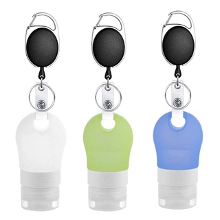ustinians.mx Leakproof Silicone Refillable Containers Squeezable Reusable Hand Sanitizer Empty Travel Bottles with Keychain Carriers