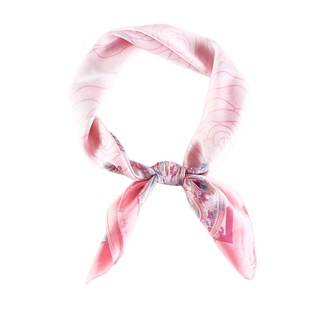 las mujeres de la moda chal de seda rosa anacardo cuadrado bufanda cuello corbata de pelo regalo (rosa)