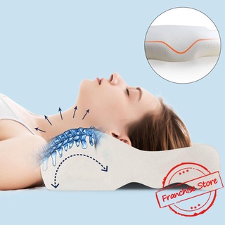 Espuma dormir almohada contorno Cervical ortopédico cuello caliente apoyo almohada respiración D2H4