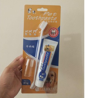 ^^ 2: cepillo de dientes y pasta de dientes para perros y pasta dental con sabor a carne 7HL