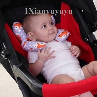 XYY-Almohada De Viaje Para Bebé , Cabeza Y Cuello Para Asiento De Coche , De 0 A 1 Años (Fox Gris)