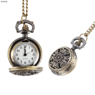 Eywsi reloj De bolsillo a la Moda Vintage De aleación Retro para mujer colgante De Flores con colgante De collar cadena relojes De regalo De dama